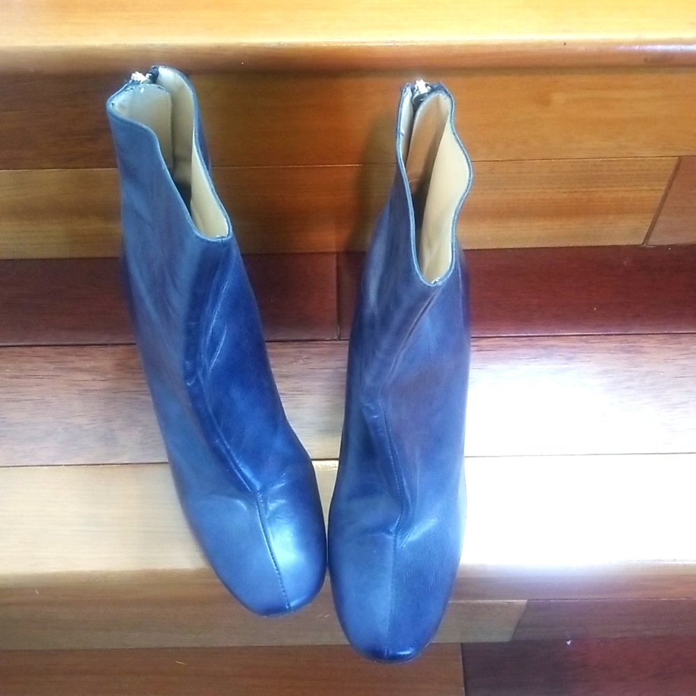 True Navy Blue Heeled Boots